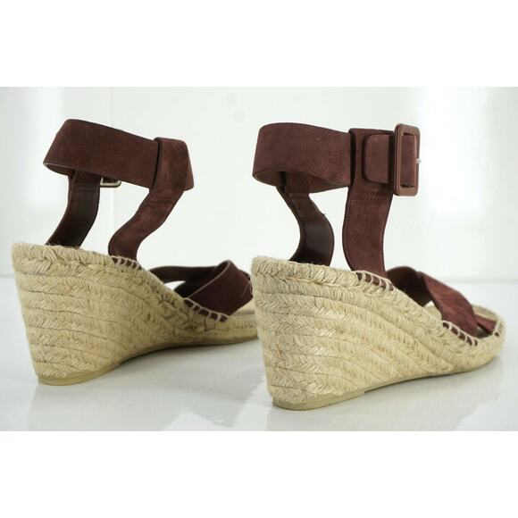 Vince Stefania Suede Platform Wedge Espadrille Sandal SZ 10 New Cross Strap $295 - Picture 3 of 12